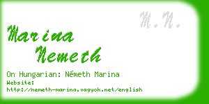 marina nemeth business card
