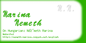 marina nemeth business card